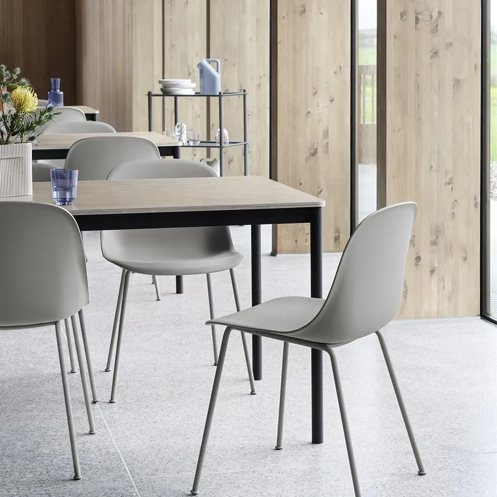 Fiber Side Chair with Tube Base - Black