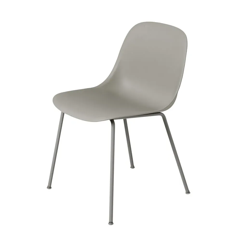 Fiber Side Chair with Tube Base - Grey