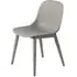 Fiber Side Chair with Wood Base - Grey