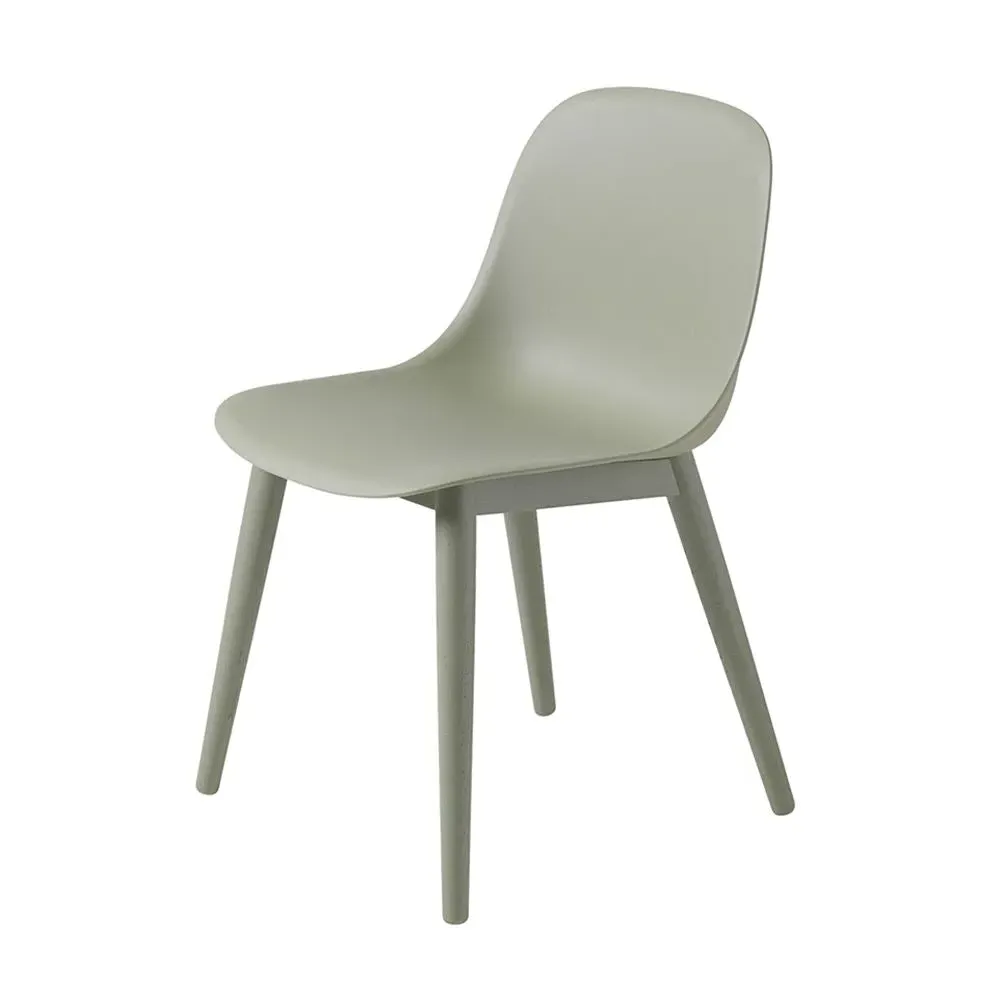 Fiber Side Chair with Wood Base - Ochre, Oak