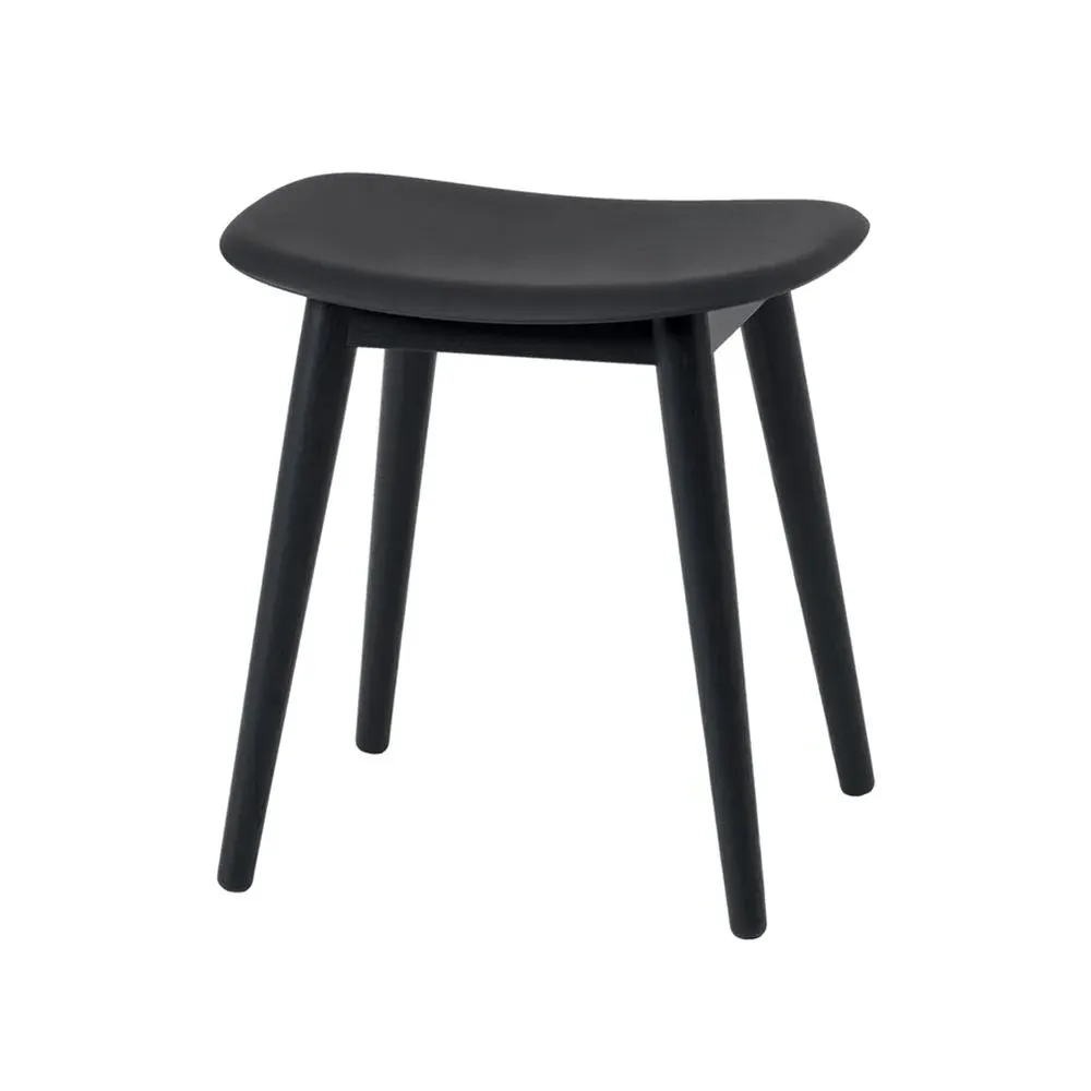 Fiber Stool with Wood Base - Natural White, Oak