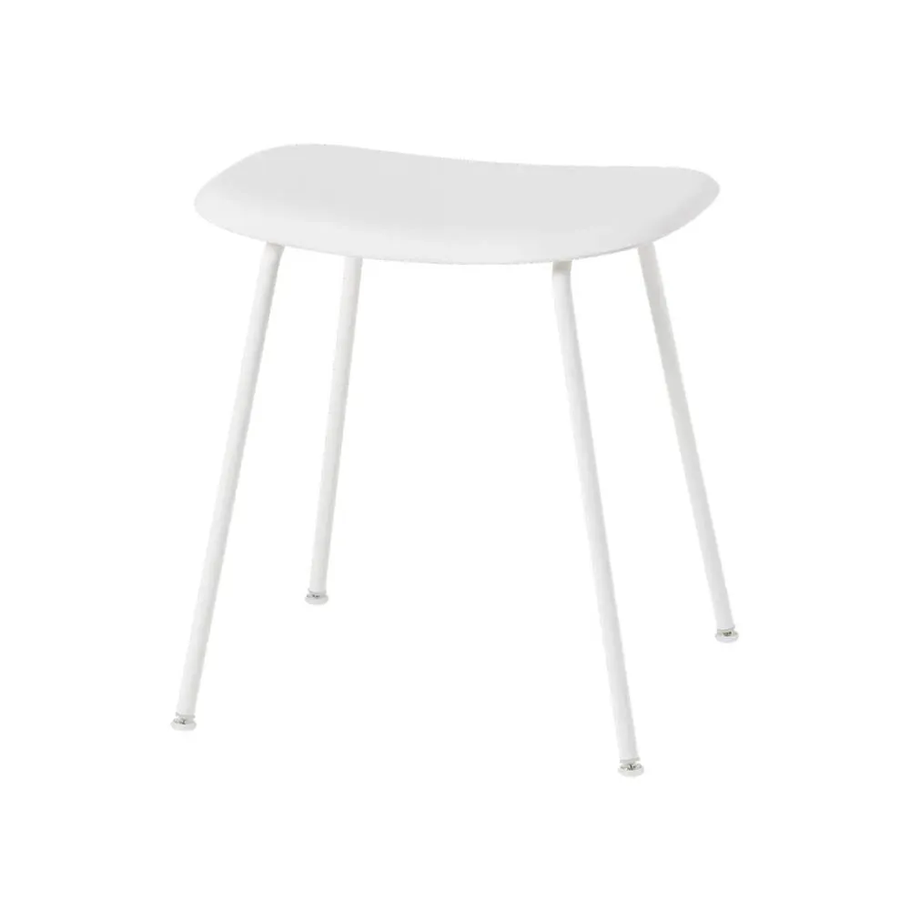 Fiber Tube Base Stool - Natural White