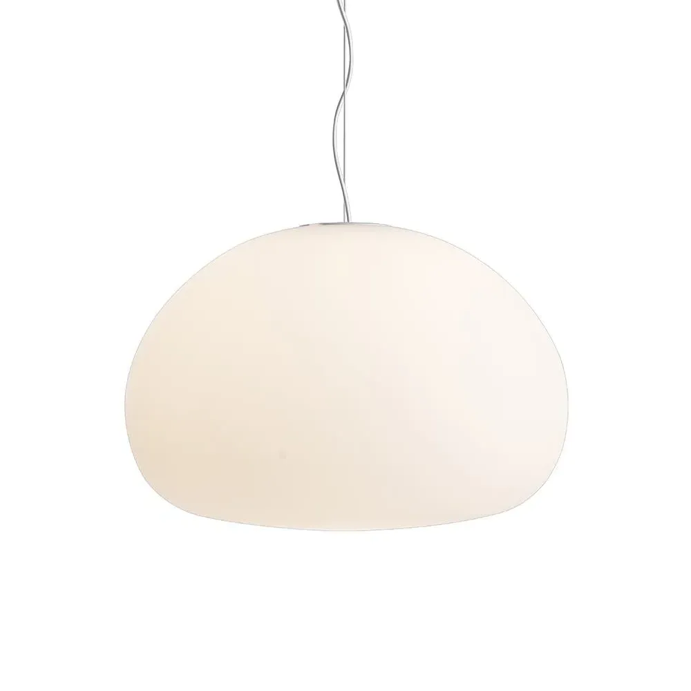 Fluid Large Pendant Light - Opal White, Frosted Glass