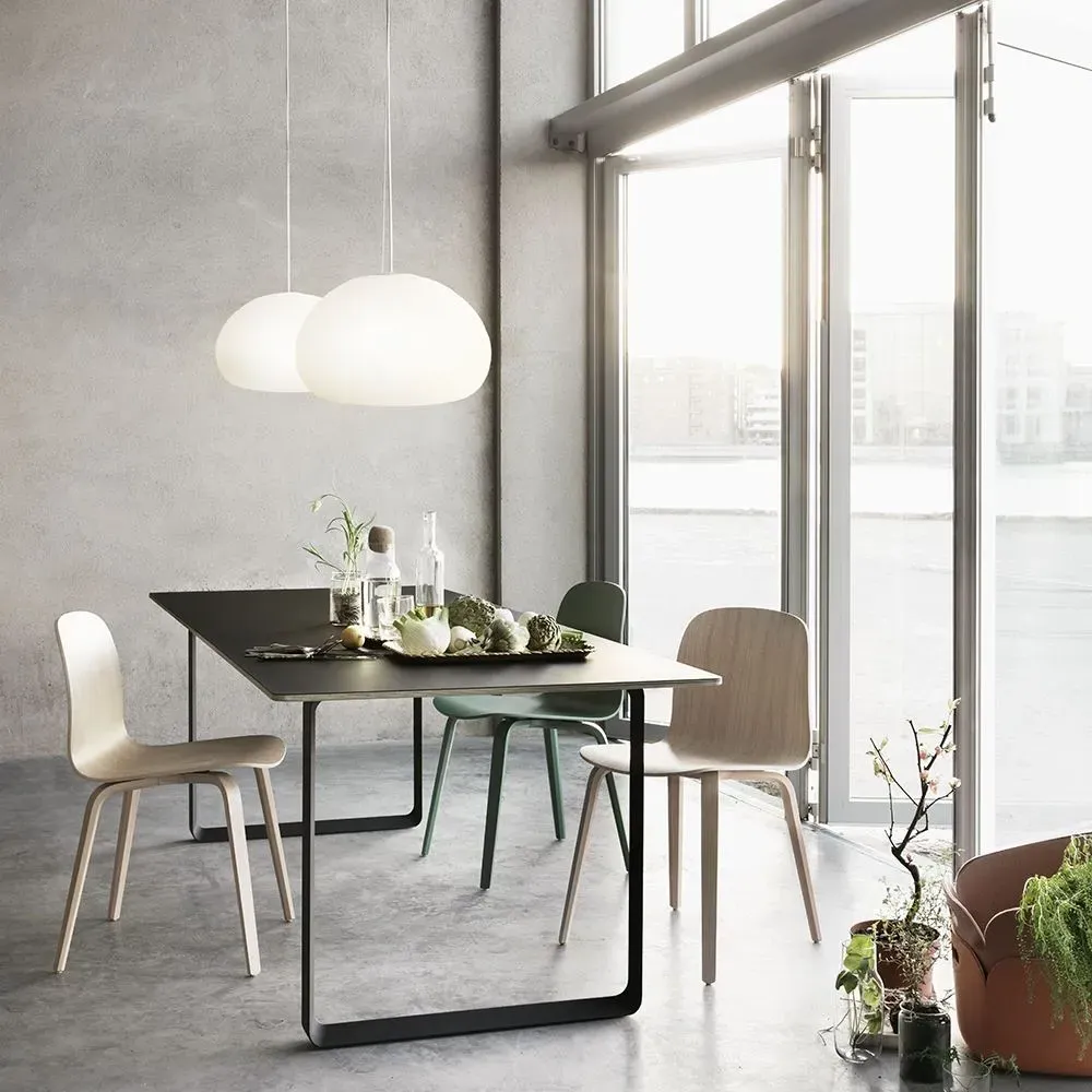 Fluid Small Pendant Light - Opal White, Frosted Glass