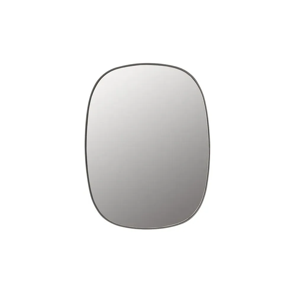Large Framed Mirror - Grey, Steel