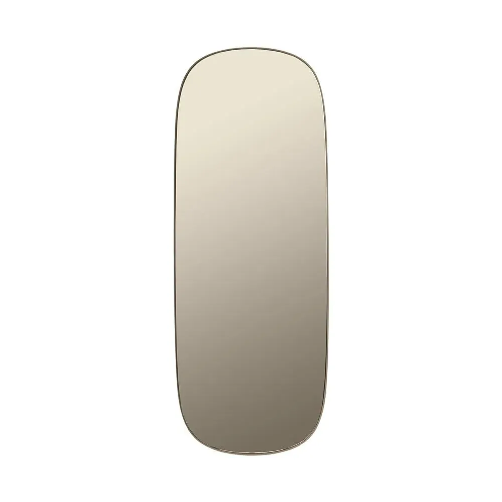 Large Framed Mirror - Taupe, Steel