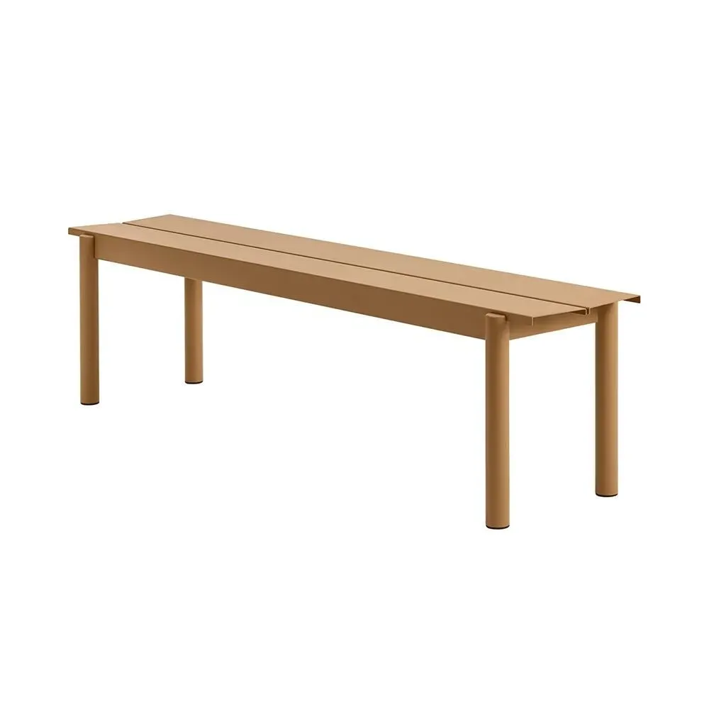 Large Garden Bench with Drainage - Orange, Steel