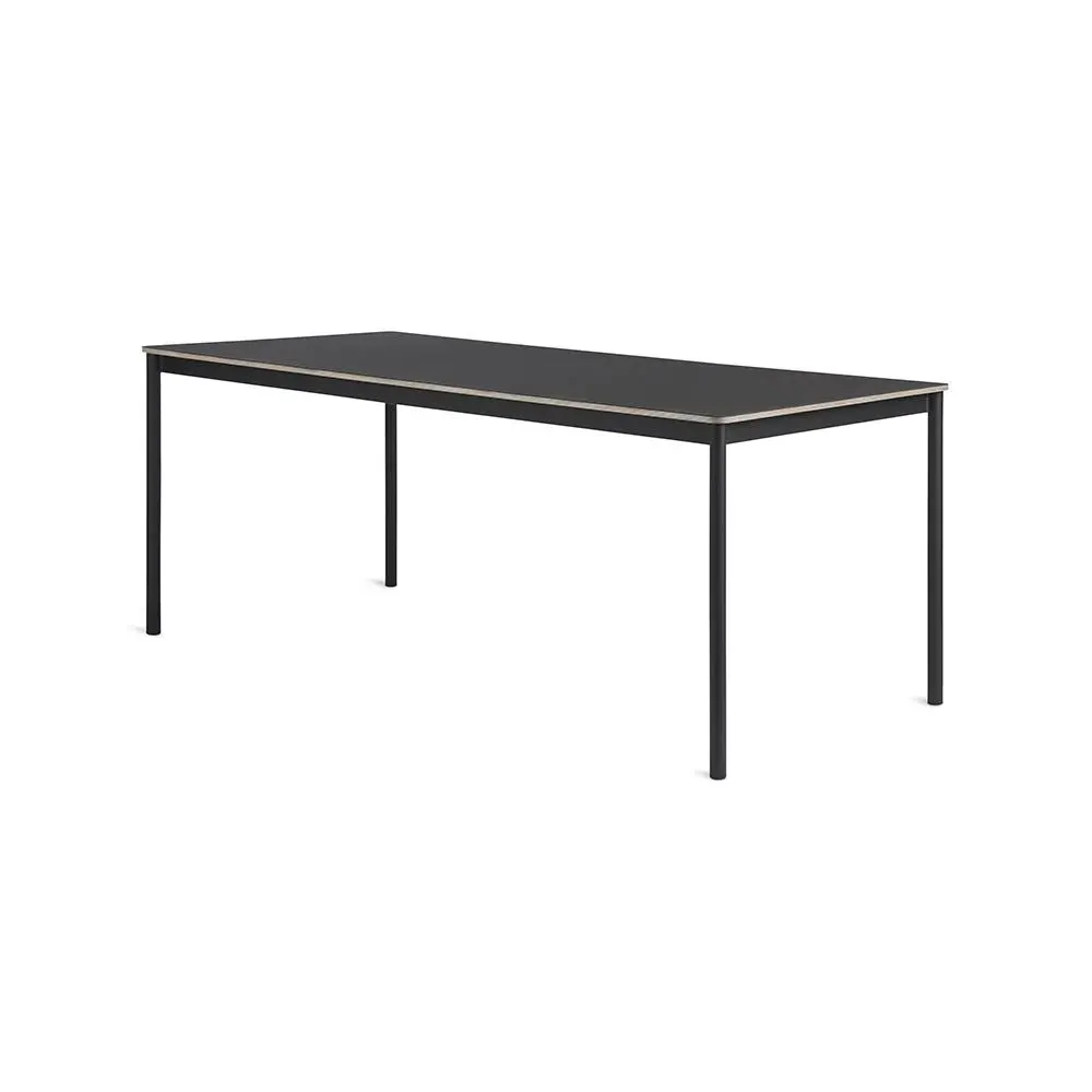 Large Rectangular Dining Table - Black, Linoleum