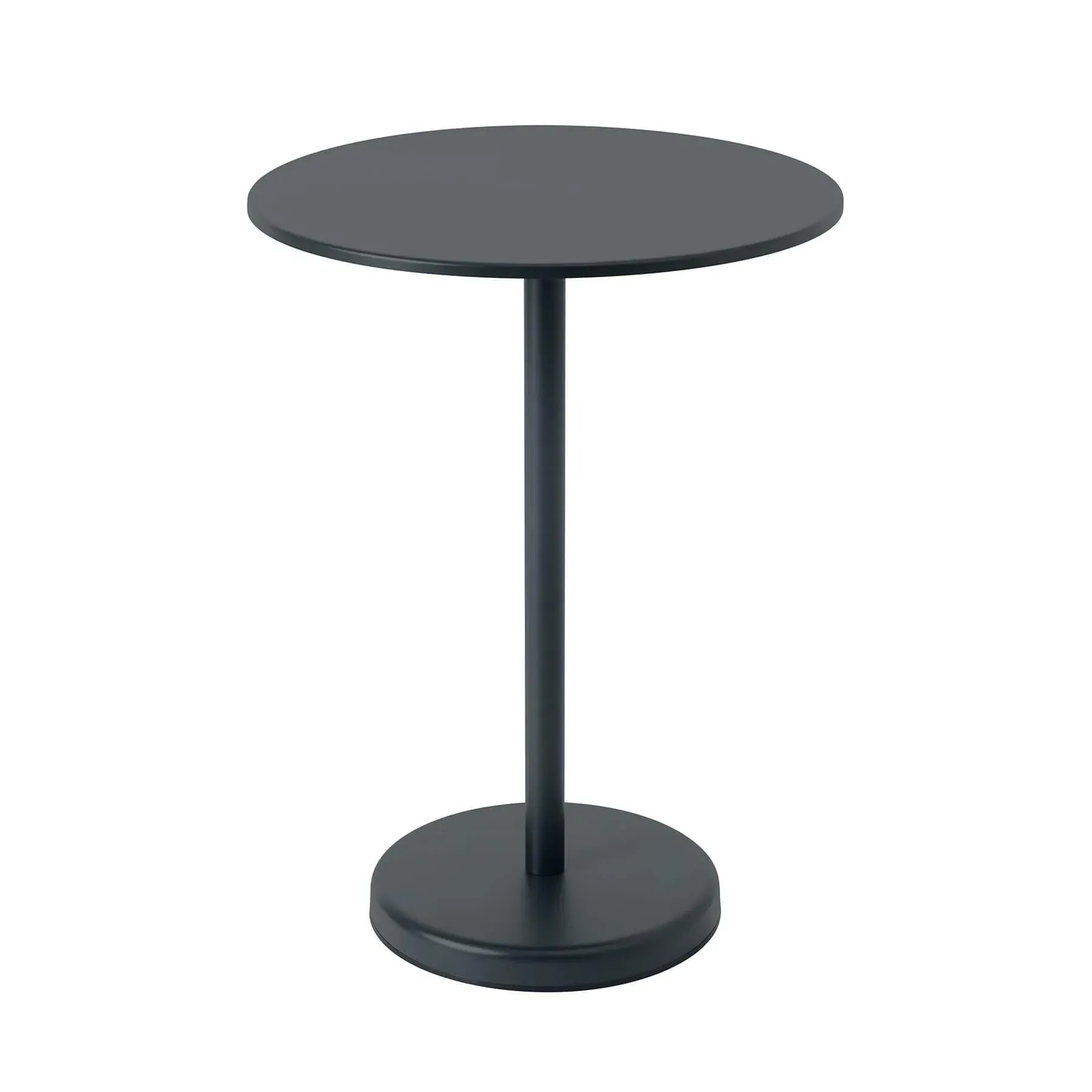 Linear High Round Steel Cafe Table - Black