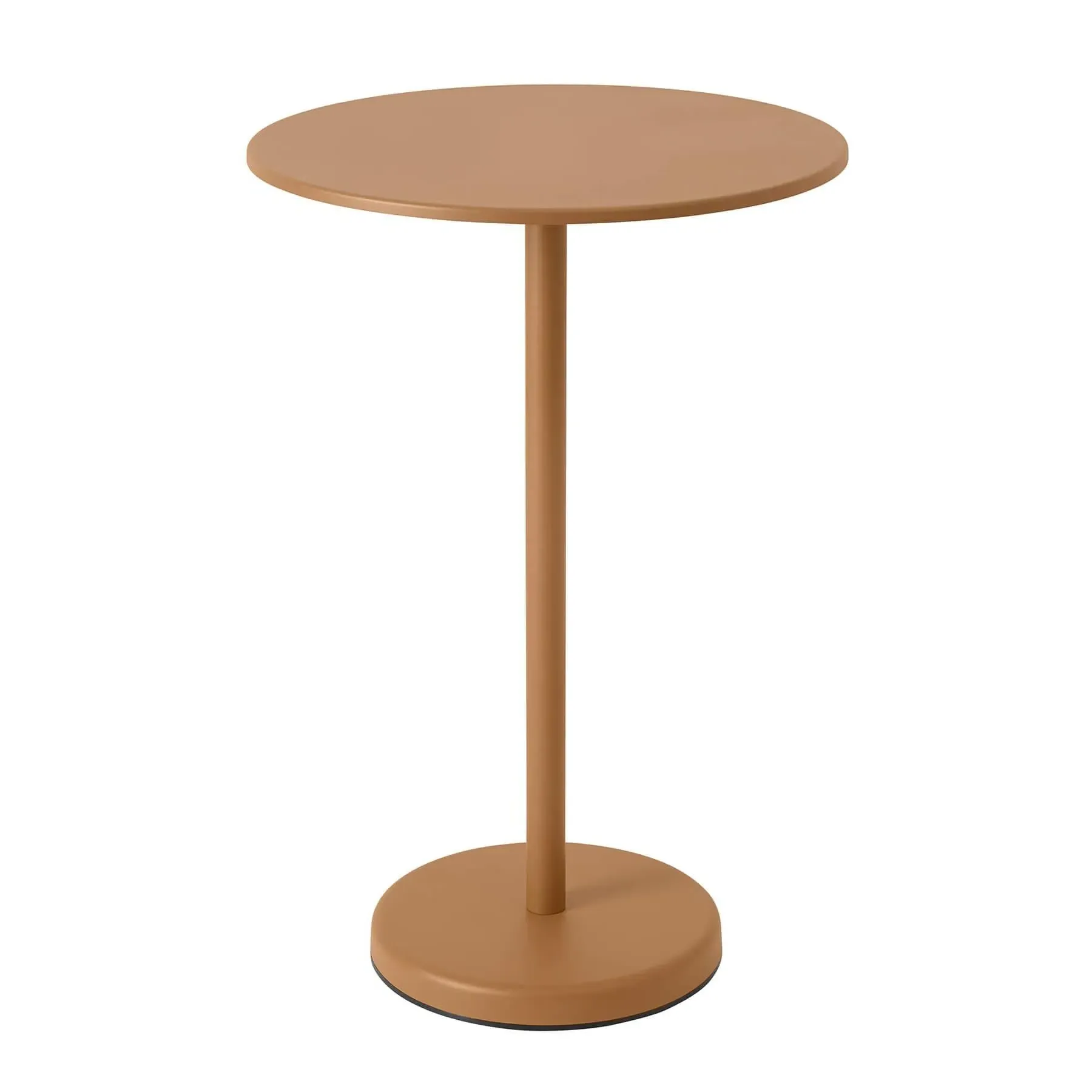 Linear High Round Steel Cafe Table - Burnt Orange