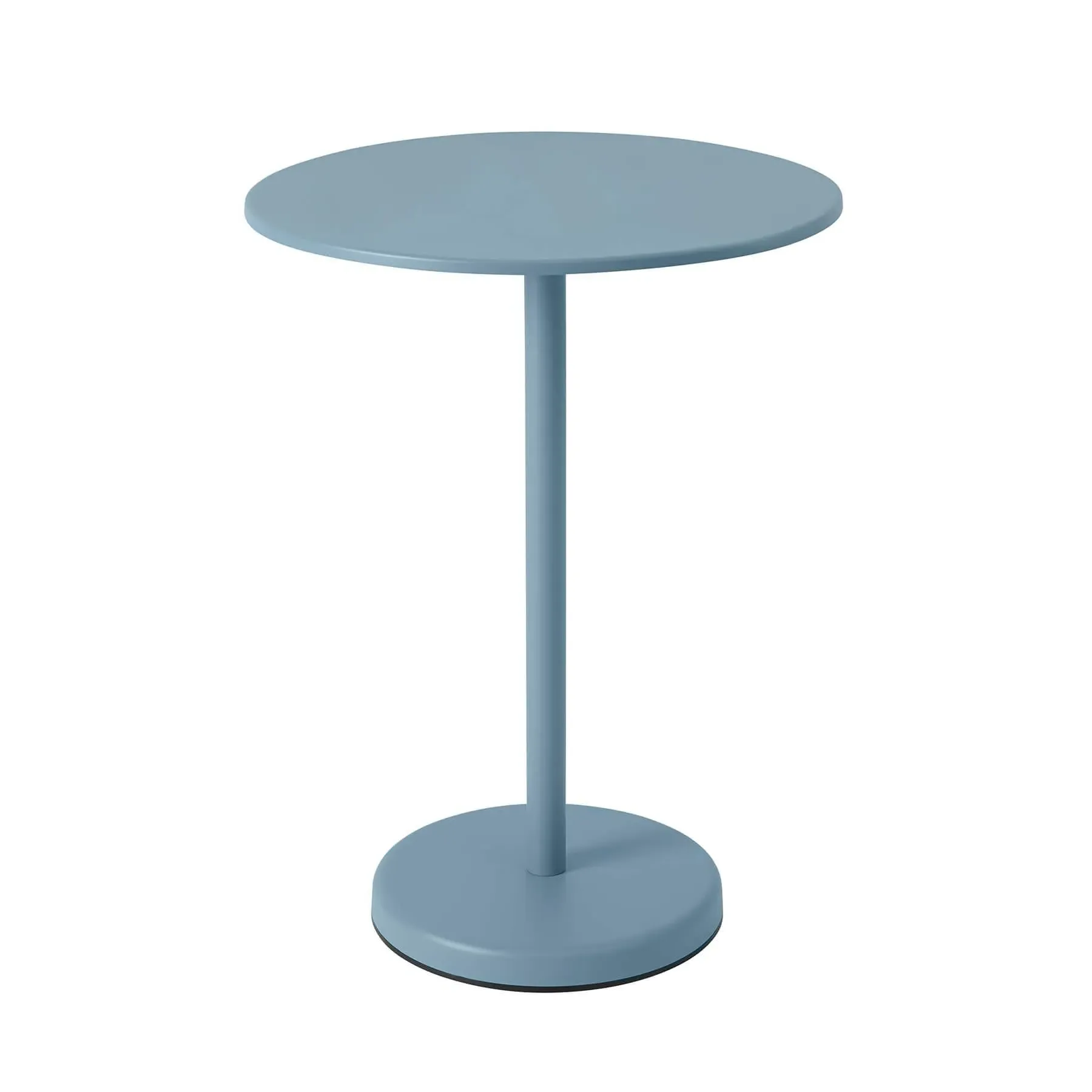 Linear High Round Steel Cafe Table - Pale Blue