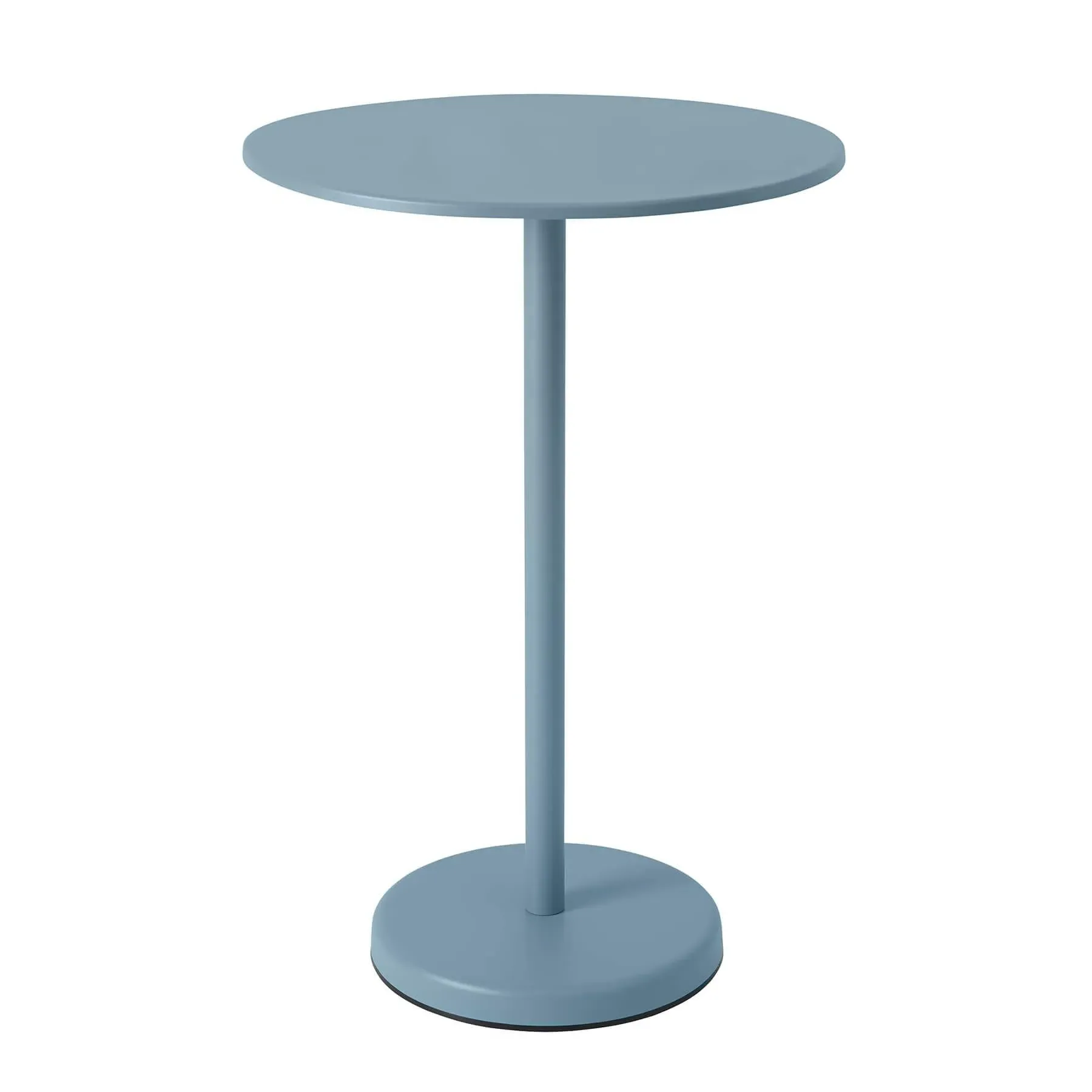 Linear High Round Steel Cafe Table - Pale Blue