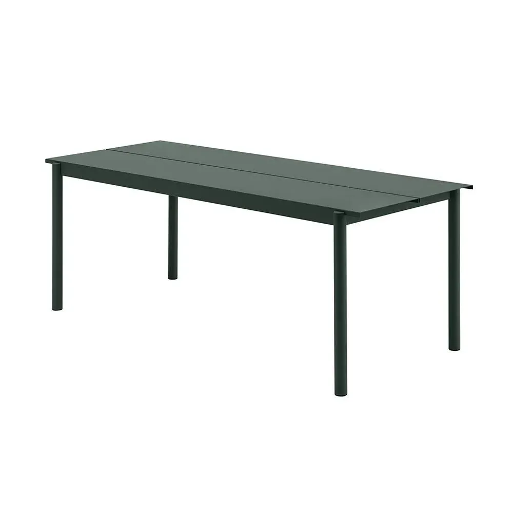 Linear Steel Large Garden Table - Black