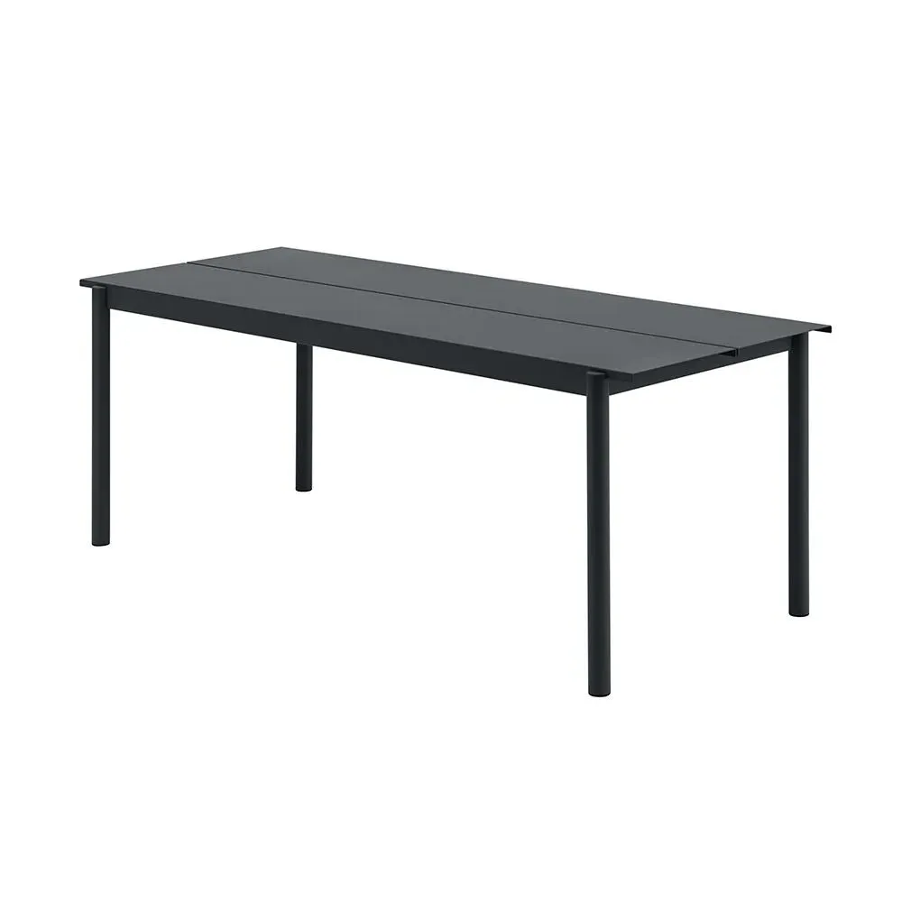 Linear Steel Large Garden Table - Dark Green