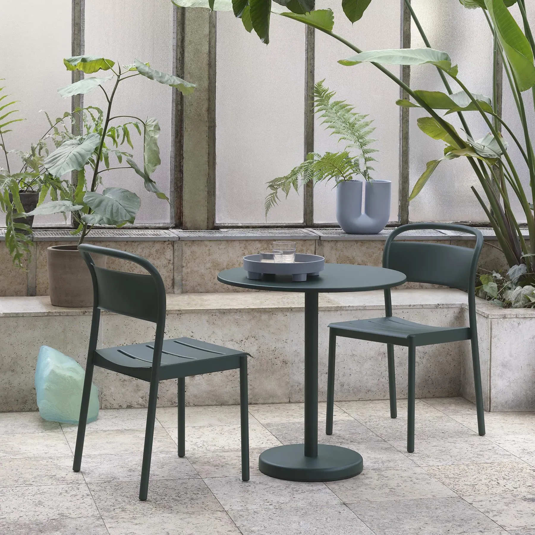 Linear Steel Side Chair - Burnt Orange