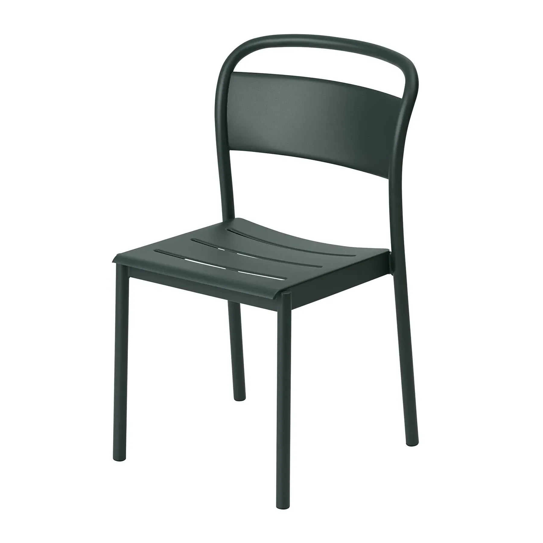 Linear Steel Side Chair - Dark Green