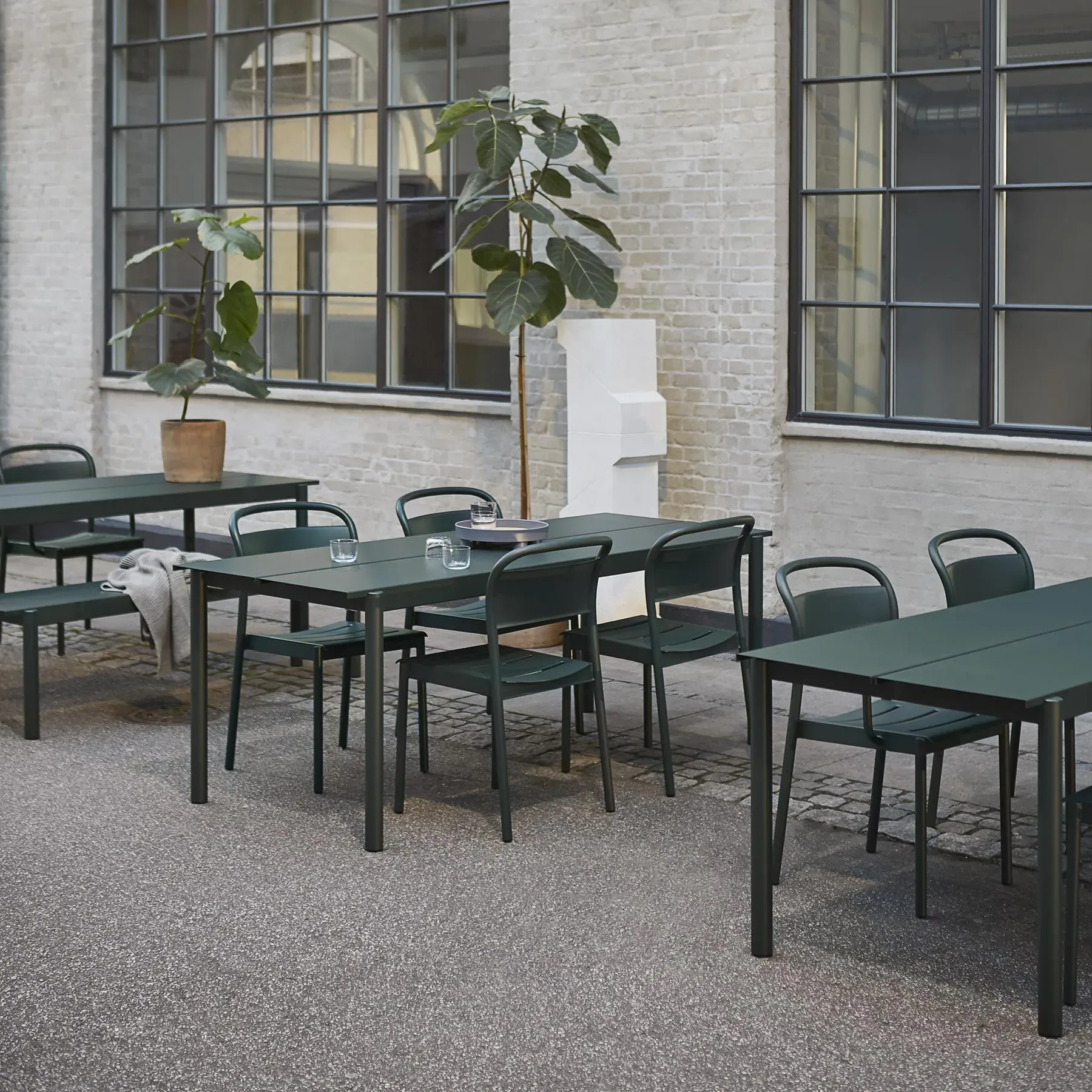 Linear Steel Side Chair - Grey