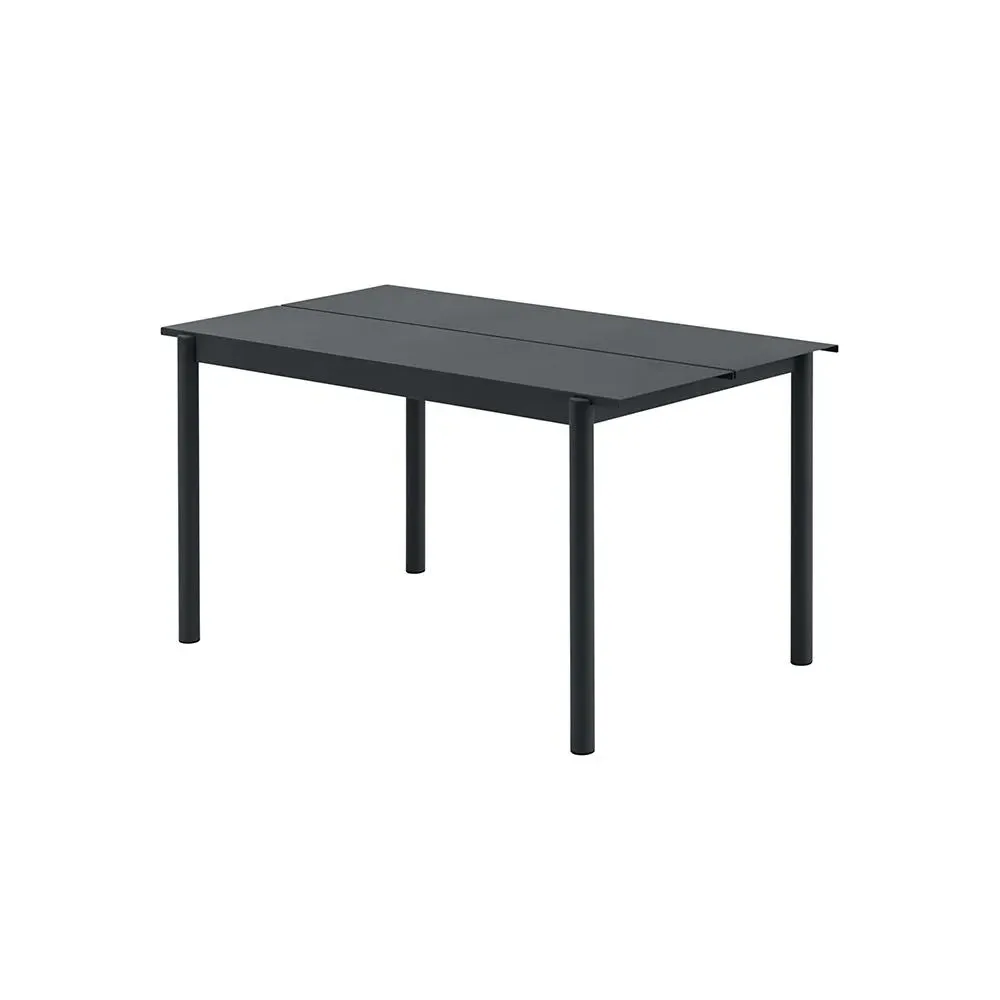 Linear Steel Small Garden Table - Black image