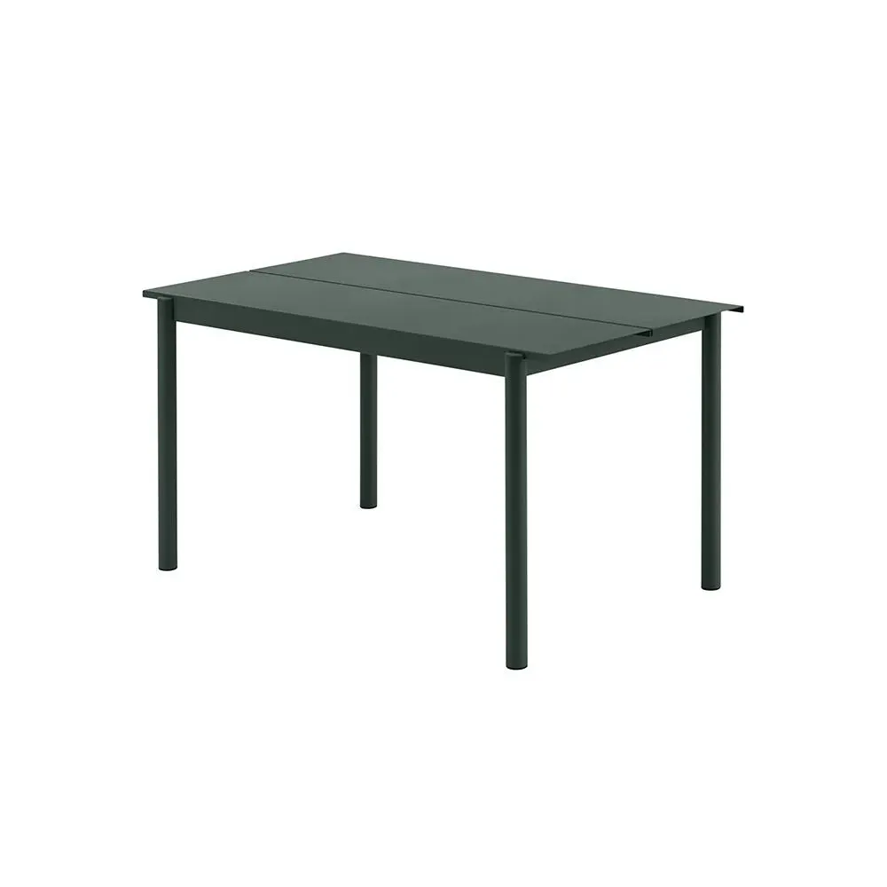 Linear Steel Small Garden Table - Dark Green