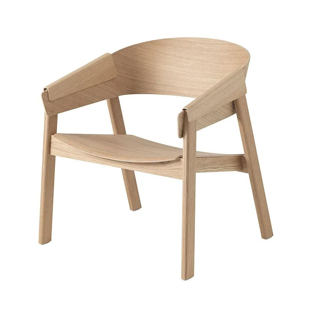 Lounge Chair with Armrests - Black, Wood Veneer