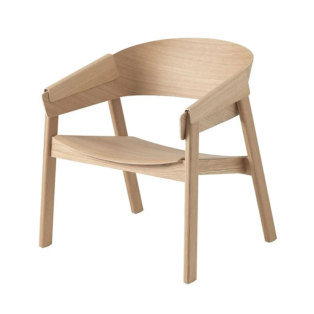 Lounge Chair with Armrests - Black, Wood Veneer