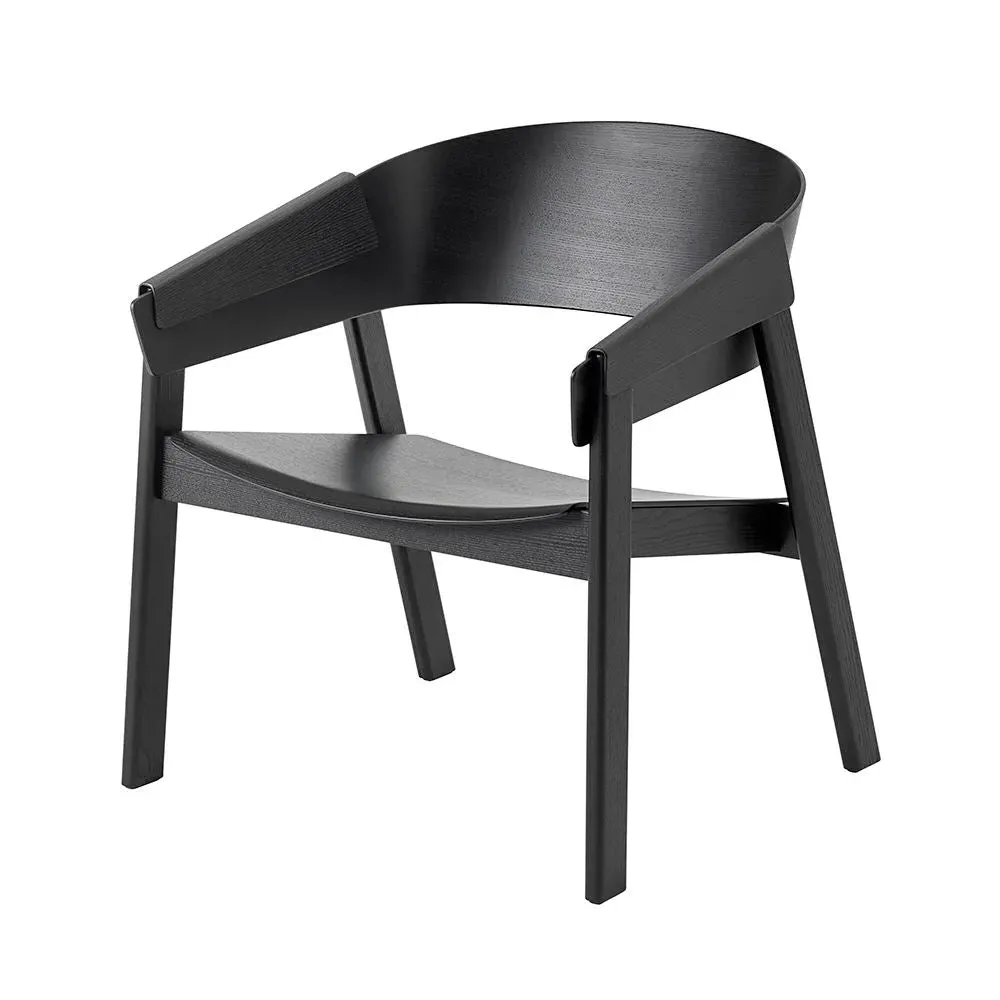 Lounge Chair with Armrests - Black, Wood Veneer image