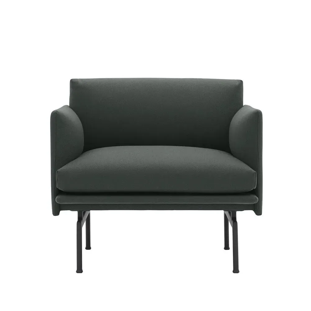 Lounge Chair with Cushions - Black, Leather