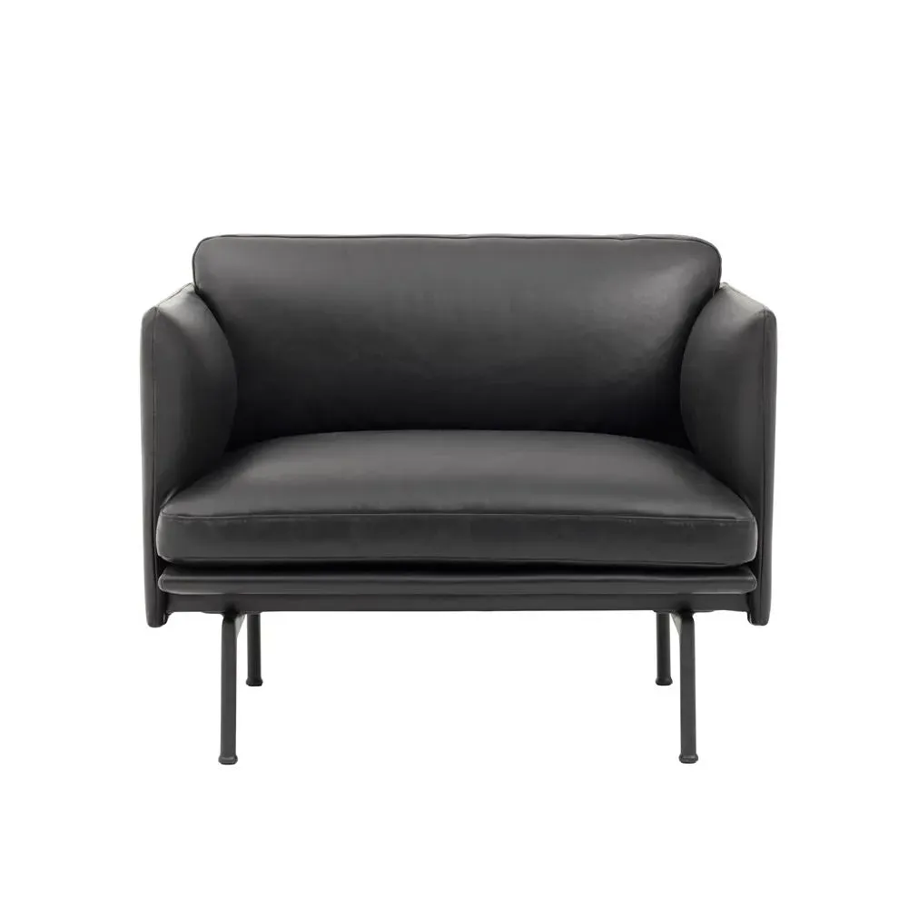 Lounge Chair with Cushions - Black, Leather