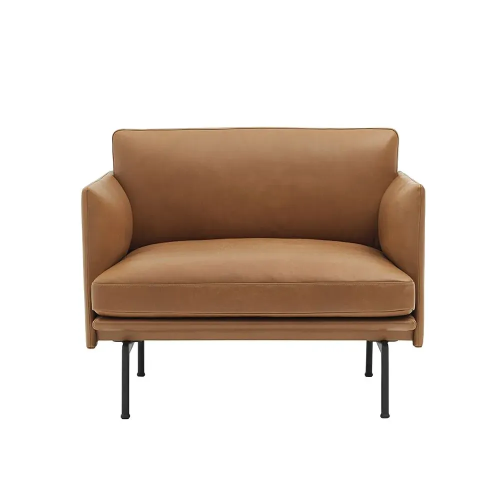 Lounge Chair with Cushions - Cognac, Fabric image