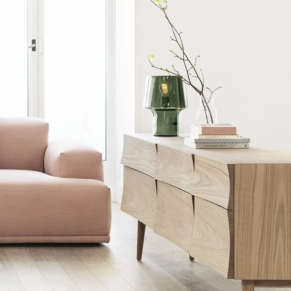 Mushroom Table Lamp with Dimmer - Grey Glass