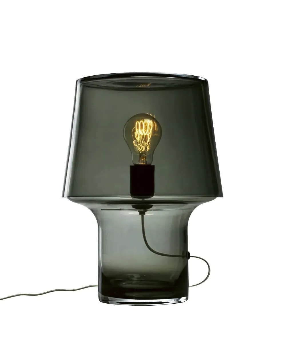 Mushroom Table Lamp with Dimmer - Grey Glass image