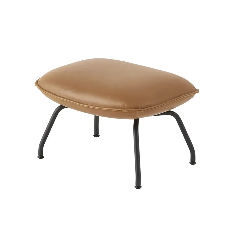 Ottoman with Ergonomic Design - Cognac, Leather