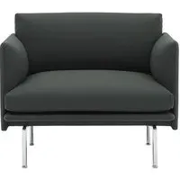 Outline Lounge Chair - Twill Weave, Polished Aluminium