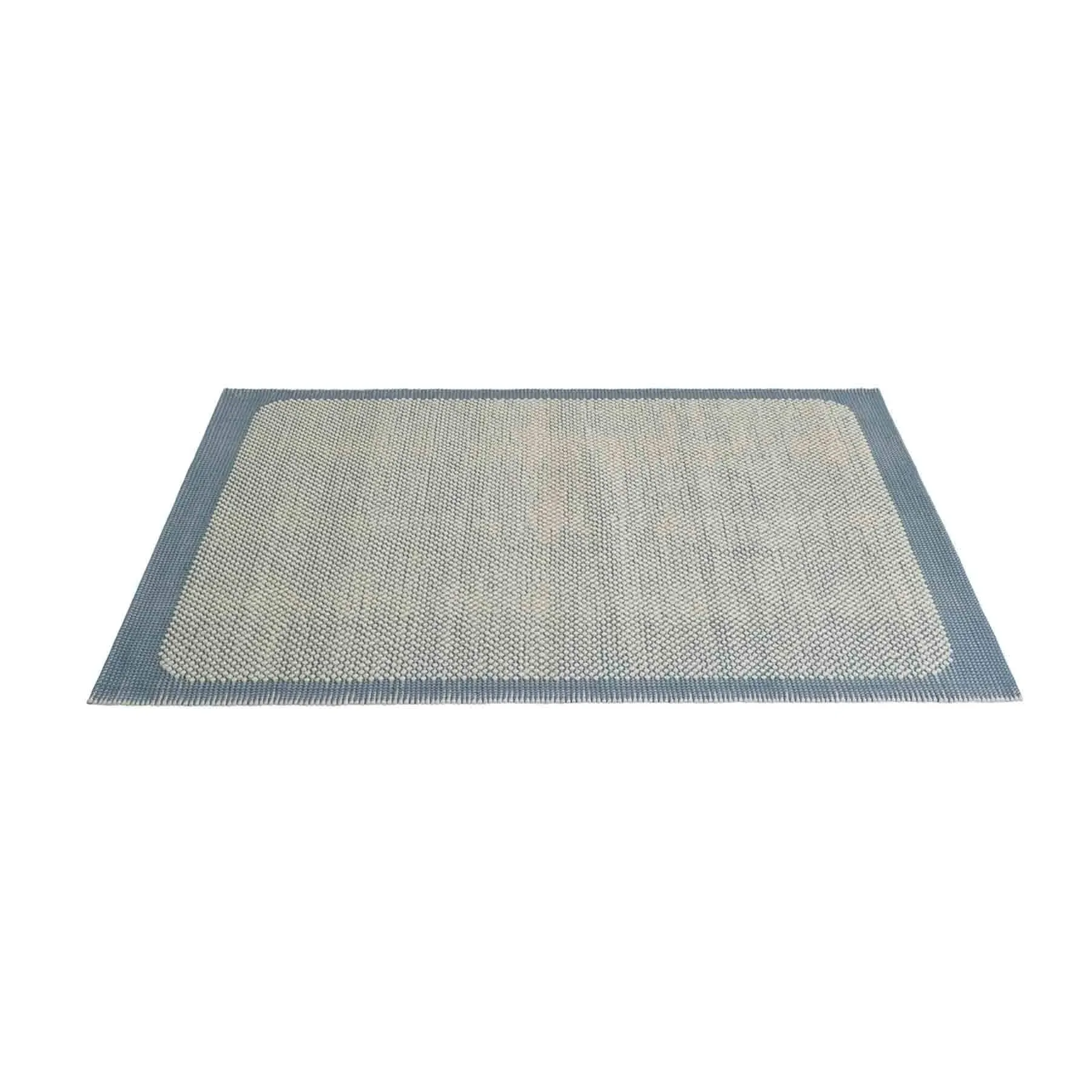 Pebble Rug with Textured Design - Blue, Wool