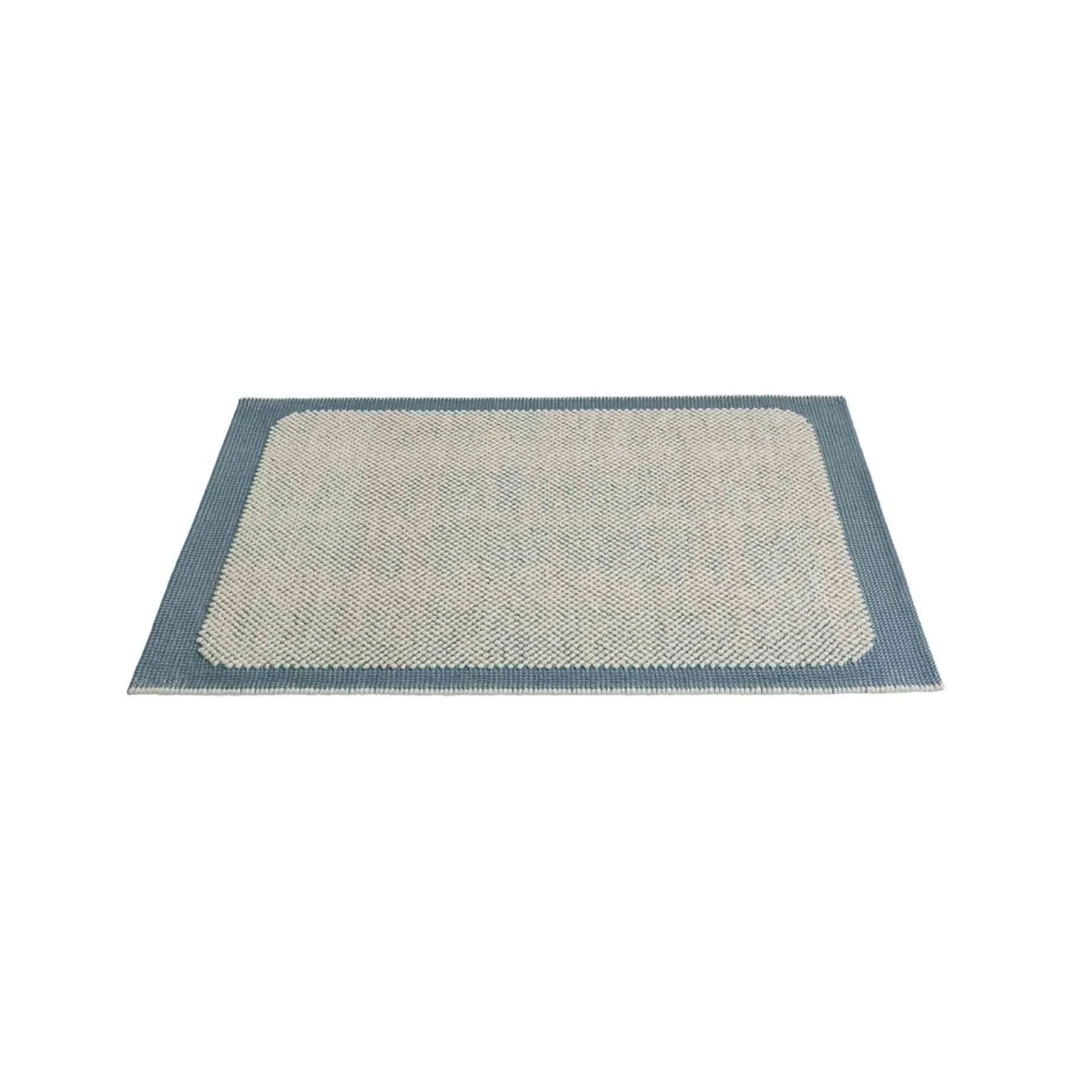 Pebble Rug with Textured Design - Blue, Wool image