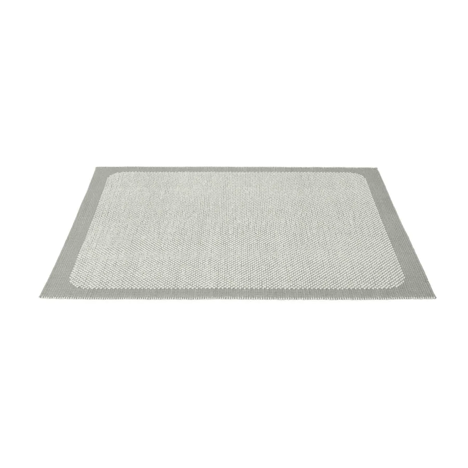 Pebble Rug with Textured Design - Grey, Wool