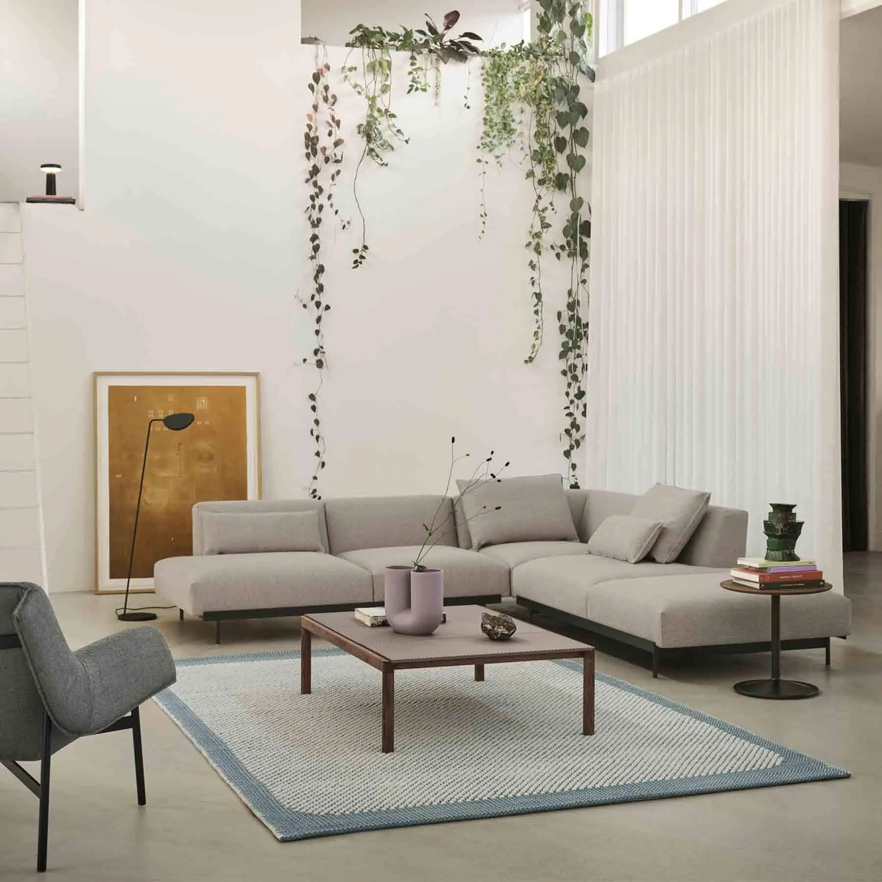 Pebble Rug with Textured Design - Orange, Wool