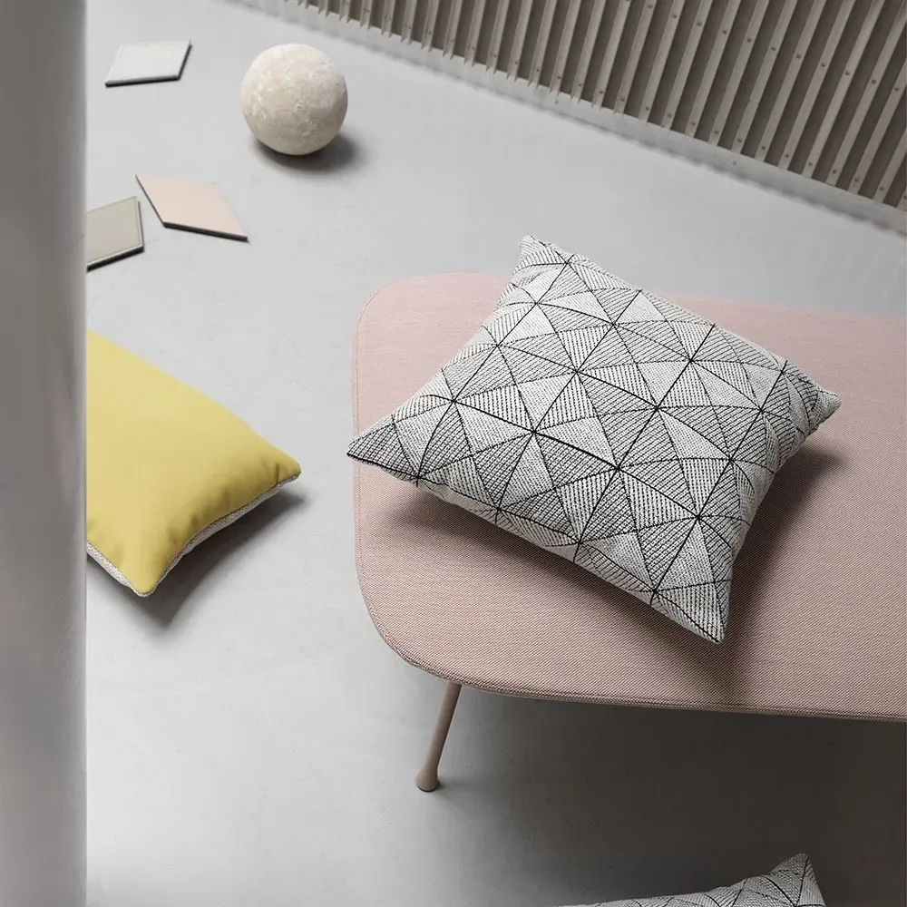 Pouf with Built-in Pillows - Blue, Fabric