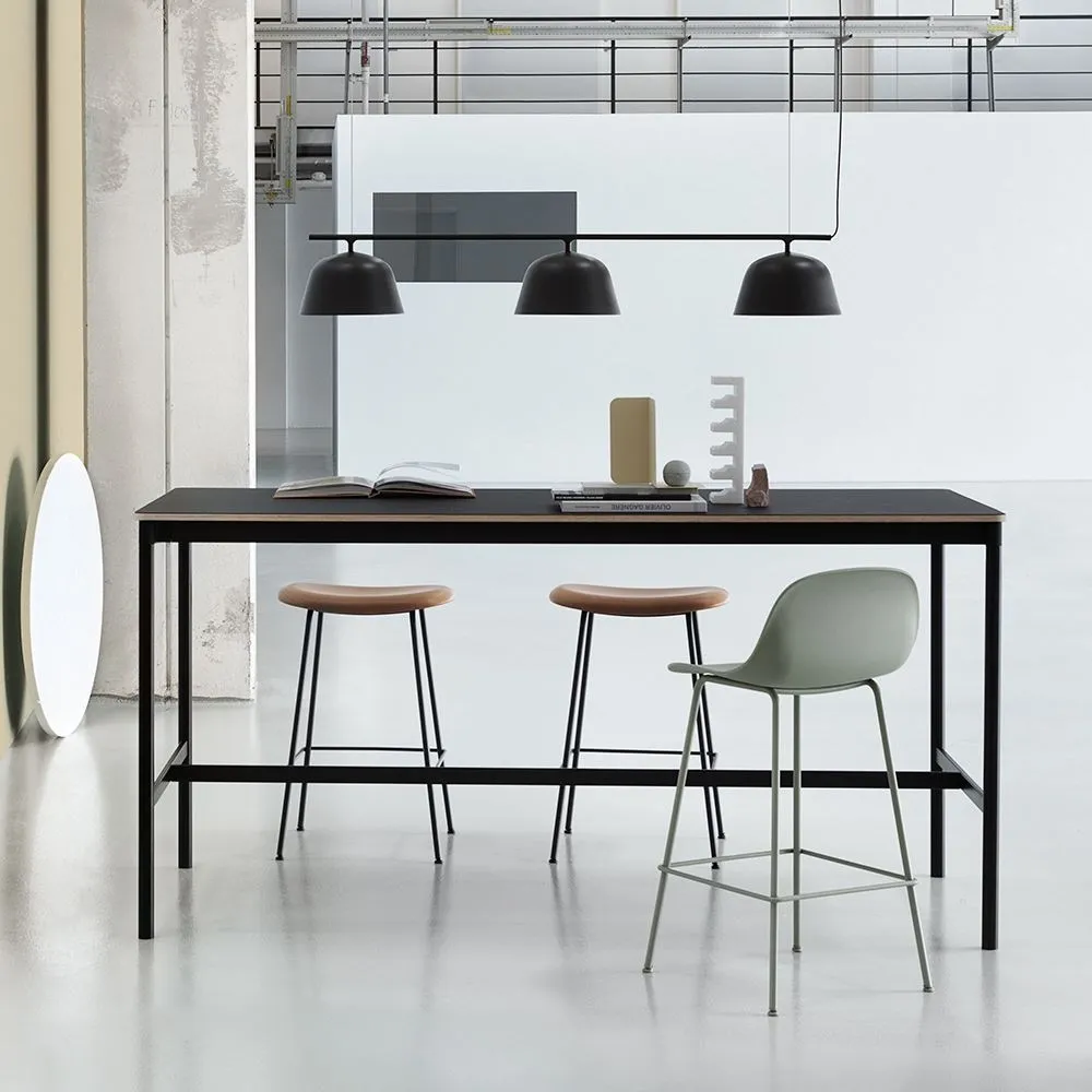 Rectangular High Table - White, Oak Veneer