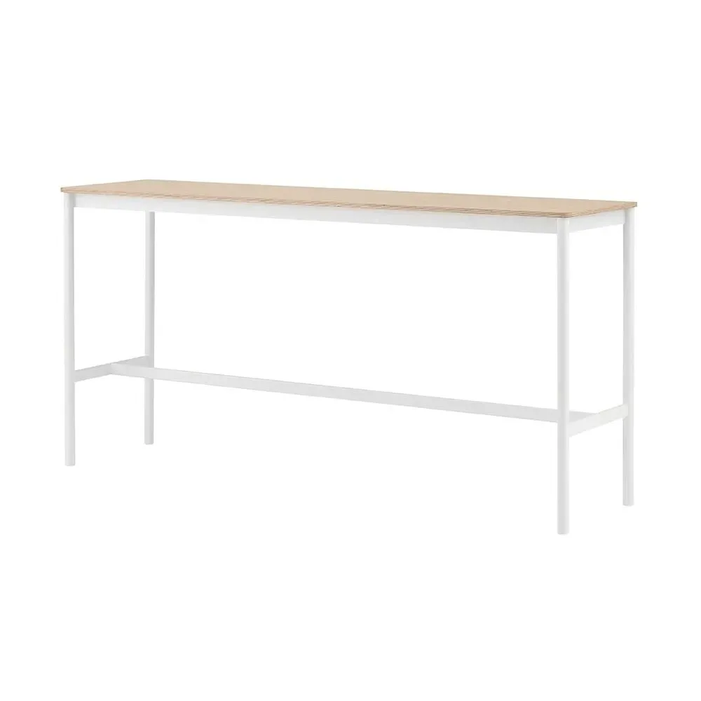 Rectangular High Table - White, Oak Veneer