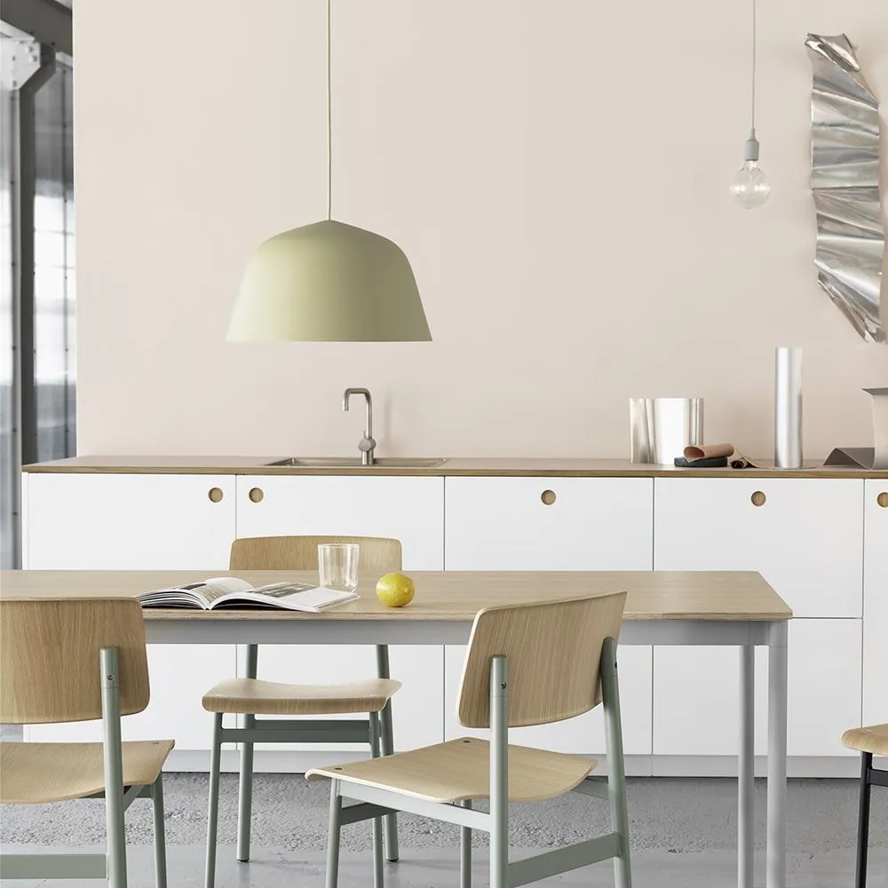 Round Pendant Light with Shade - Black, Aluminium