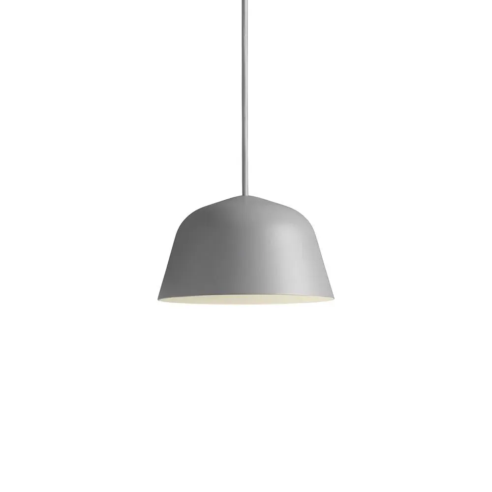 Round Pendant Light with Shade - Grey, Aluminium