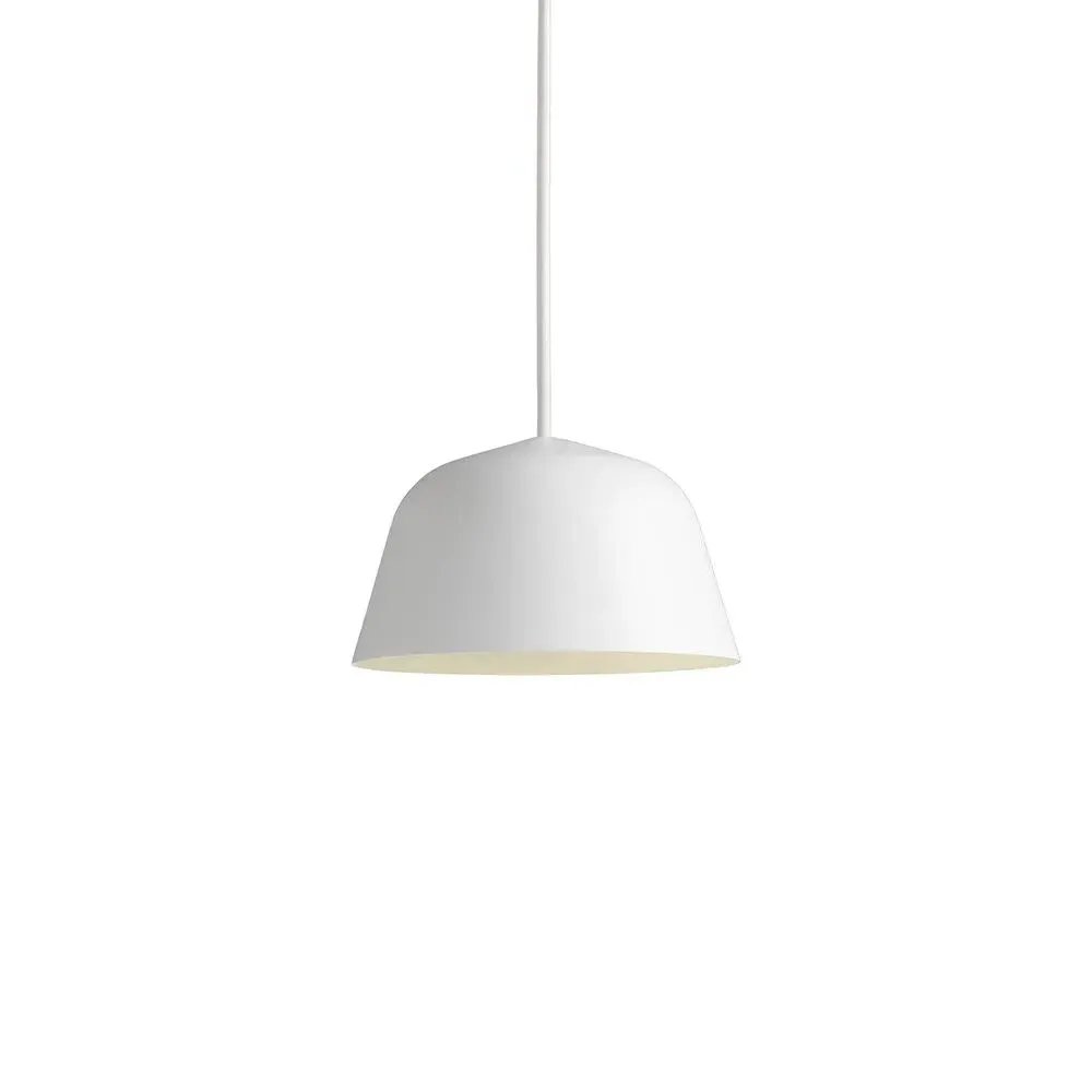 Round Pendant Light with Shade - White, Aluminium