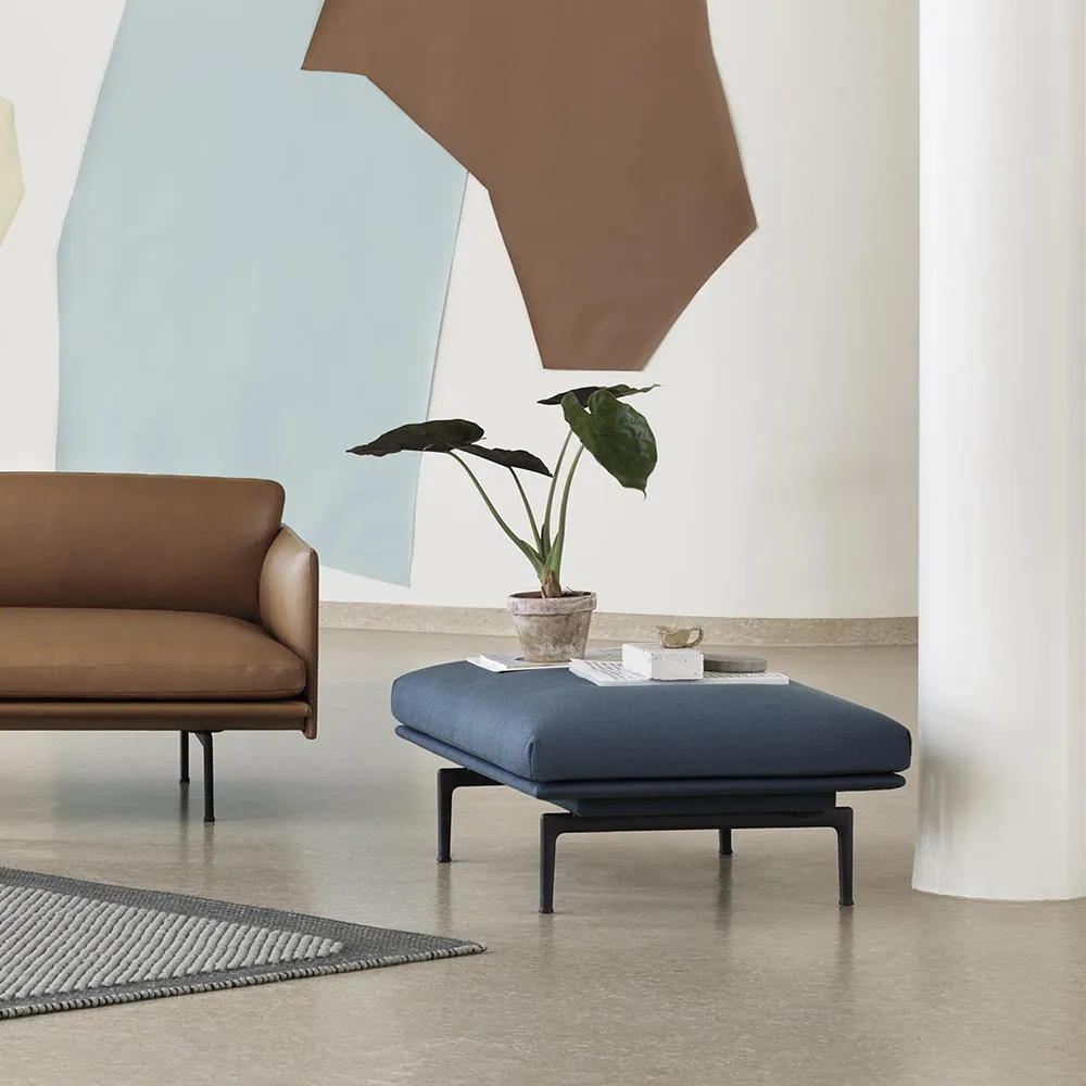 Round Pouf - Black, Canvas