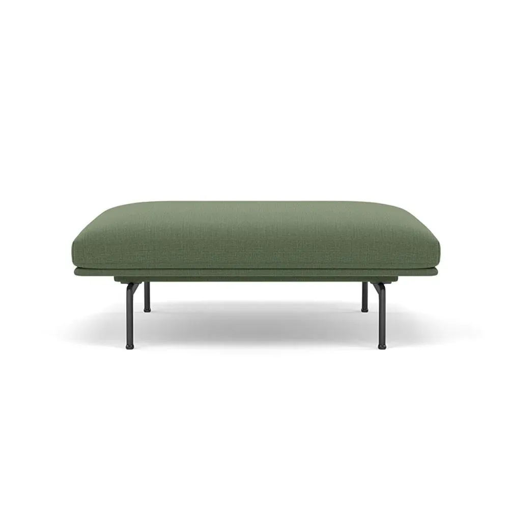 Round Pouf with Aluminium Legs - Balder, Fabric