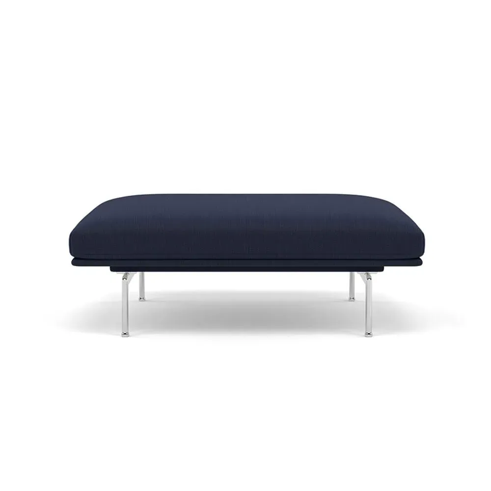 Round Pouf with Aluminium Legs - Balder, Fabric