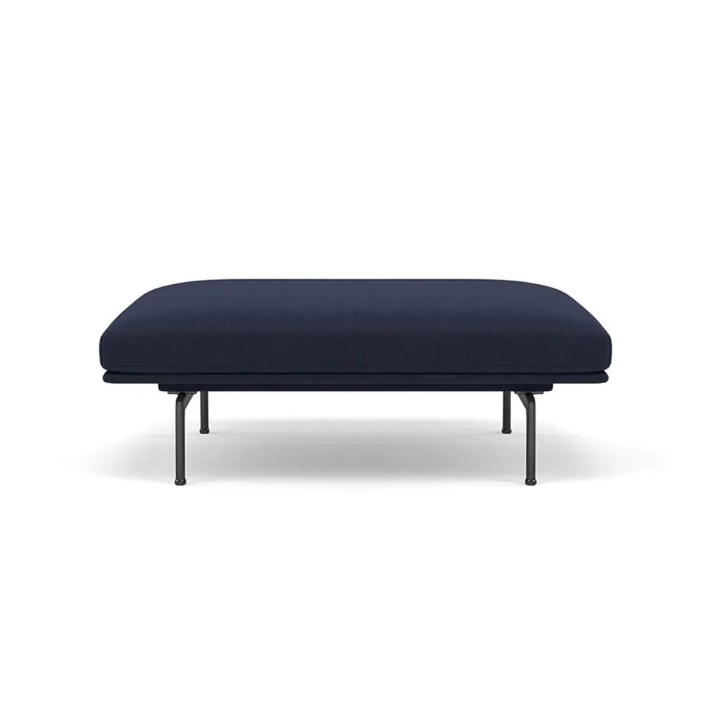 Round Pouf with Aluminium Legs - Balder, Fabric image