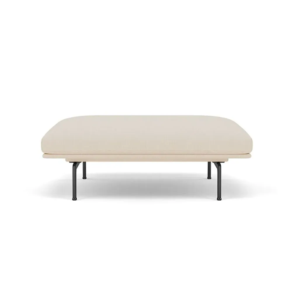 Round Pouf with Aluminium Legs - Black image