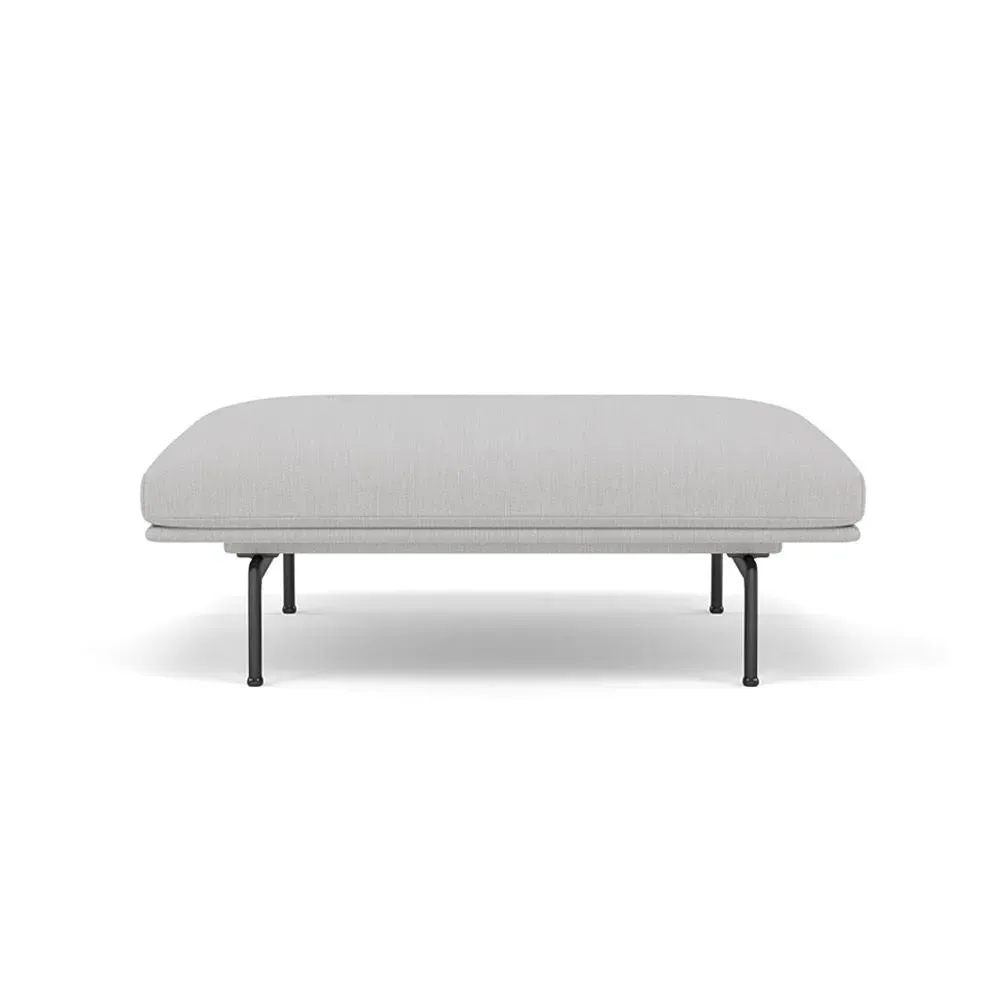 Round Pouf with Aluminium Legs - Black image