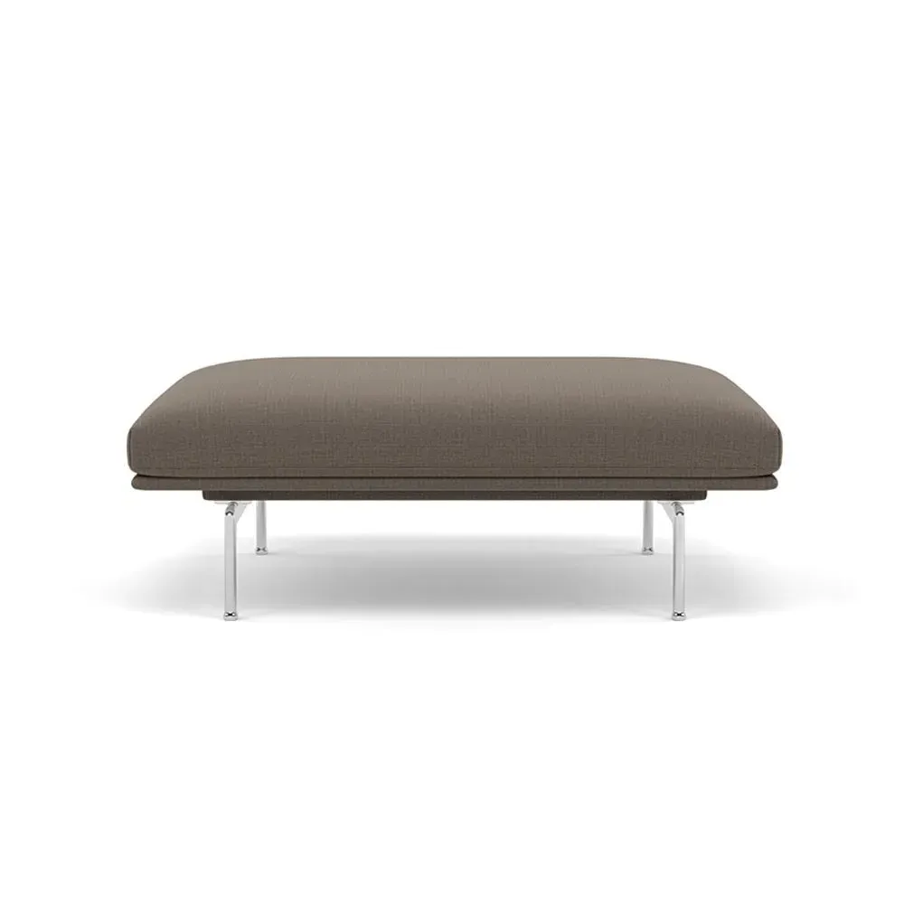 Round Pouf with Aluminium Legs - Polished